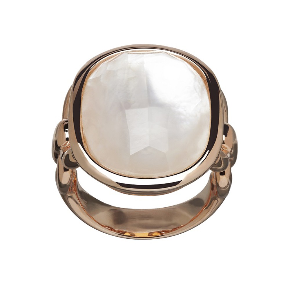 Bronze White Mother of Pearl Double Ring