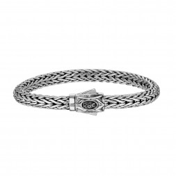Silver 7Mm Half Round Woven Bracelet