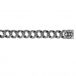 Silver Bold Oval Link  Bracelet With Engraved Box Clasp