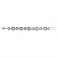 Silver 14Mm Byzantine Link Bracelet With  White Sapphires