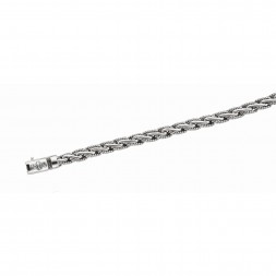 Silver Rhodium Finish Large Woven Bracelet With Box Clasp