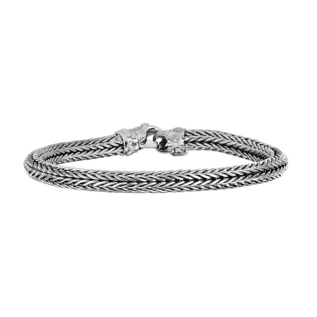 Silver Woven Bracelet With Lobster Clasp