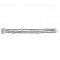 Silver 3-Strand Bold Multi-Station Woven Bracelet With Box Clasp And  White Sapphires