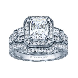 Radiant Diamond Vintage Semi Mount Engagement Ring