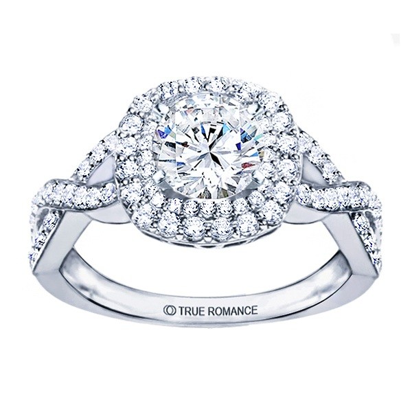 RM1354K Round Diamond Infinity/Halo Semi Mount Engagement Ring