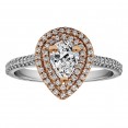 Pear Shape Halo Diamond Vintage Semi Mount Engagement Ring