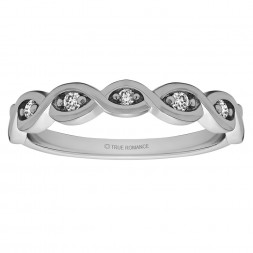 Rm1439 -14k White Gold Round Cut Diamond Infinity Semi Mount Engagement Ring