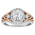Round Diamond Halo Diamond Semi Mount Engagement Ring