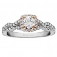 Round Cut Halo Diamond Infinity Semi Mount Engagement Ring