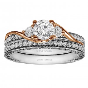 Round Cut Diamond Vintage Style Semi Mount Engagement Ring