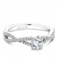 A Carver Studio white gold engagement ring with a twist band and 53 diamonds.