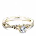 A Carver Studio yellow gold engagement ring with a twist band and 53 diamonds.