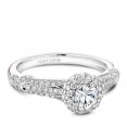 A modern Carver Studio white gold engagement ring with 87 diamonds.