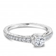 A Carver Studio white gold engagement ring with 17 diamonds.