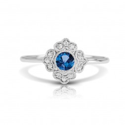 14K Sapphire and Diamond Fashion Ring
