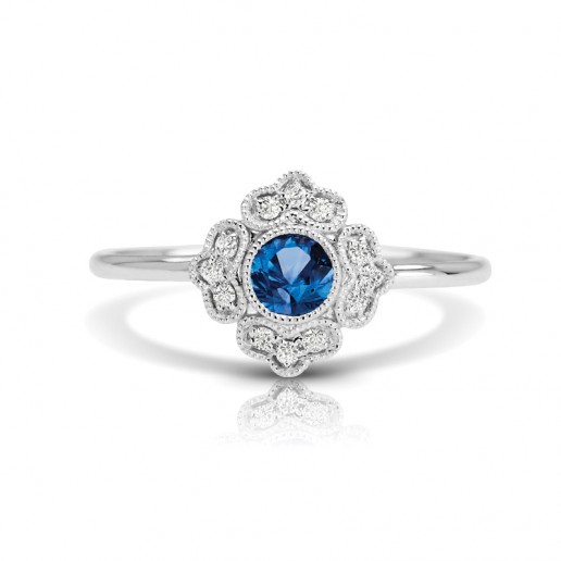 14K Sapphire and Diamond Fashion Ring - S1DR147-SA