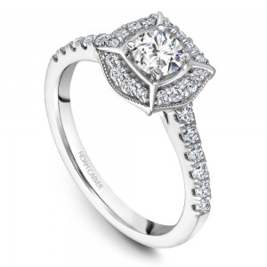 A modern Carver Studio white gold engagement ring and 31 diamonds.