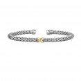 Silver And 18Kt Gold Popcorn Inxin Bangle