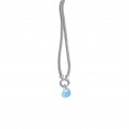 Silver And 18Kt Gold  Popcorn Necklace With Heart-Shapedmilky  Aquamarine Pendant