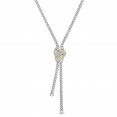 Sterling Silver And 18K Gold Popcorn Love Knot Lariat