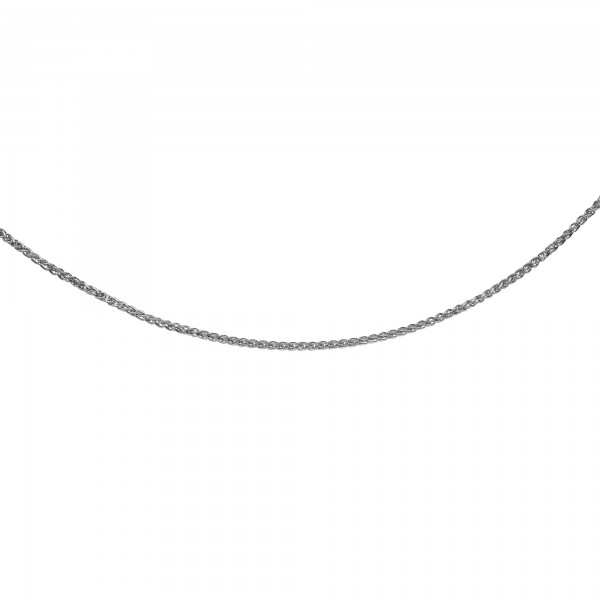 Silver 17In With Rhodium Finish Diamond Cut  Wheat Necklace With Lobster Clasp