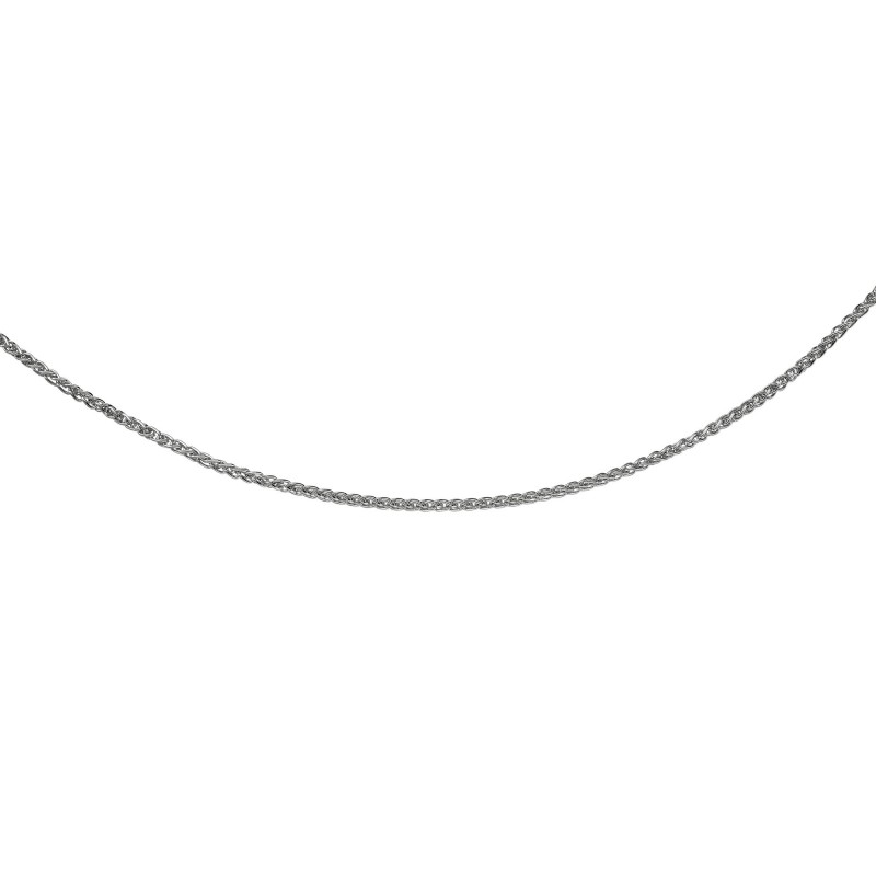 Silver 24In With Rhodium Finish Diamond Cut  Wheat Necklace With Lobster Clasp