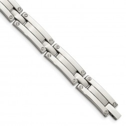 Stainless Steel Brushed and Polished 8.5in Bracelet