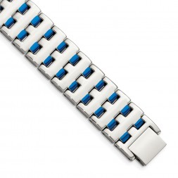 Stainless Steel Polished Blue IP-plated 8in Bracelet