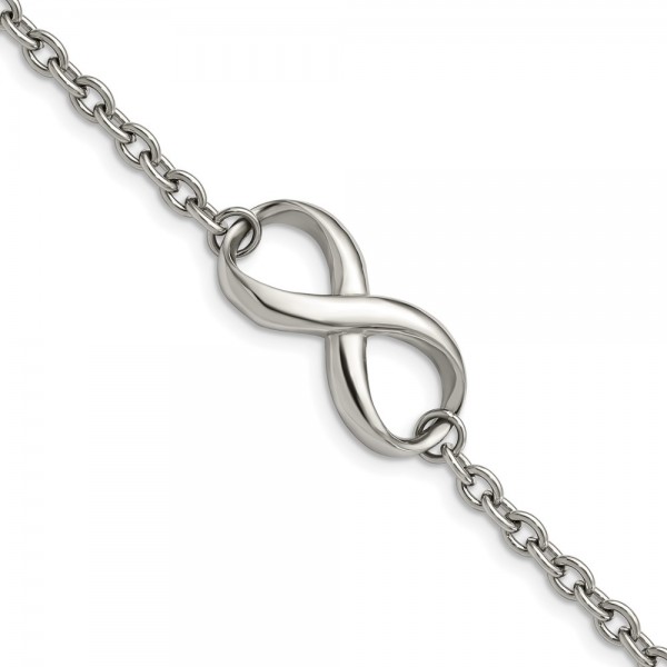 Stainless Steel Polished Infinity Symbol 7.5in Bracelet