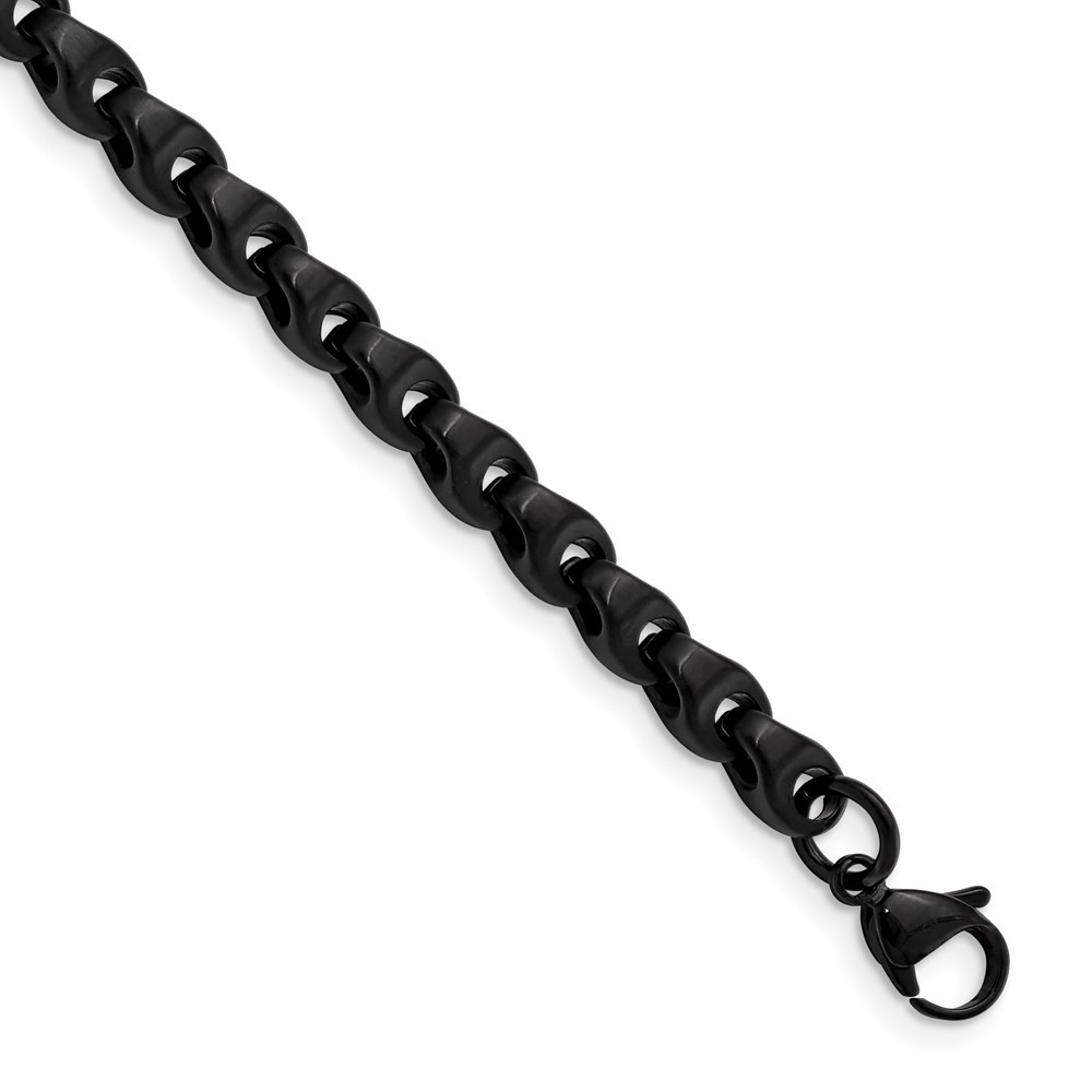 Stainless Steel Polished Black IP-plated 9in Bracelet