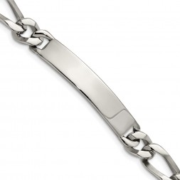 Stainless Steel Polished 9.25in Large ID Bracelet
