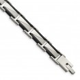 Stainless Steel Brushed and Polished Black IP-plated 8in Bracelet