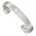 Stainless Steel Brushed and Polished Double Step Edge Bangle