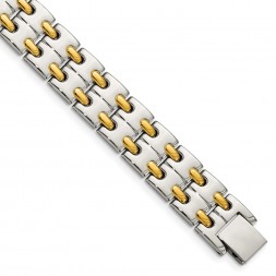 Stainless Steel Polished Yellow IP-plated 8.5in Bracelet
