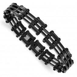 Stainless Steel Polished Black IP-plated Bracelet