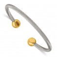 Stainless Steel Polished Yellow IP-plated Cuff Bangle