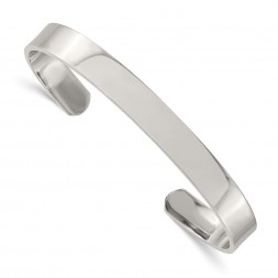 Stainless Steel Polished 9mm Cuff Bangle