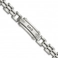 Stainless Steel 8.5in Polished with CZ DAD Bracelet
