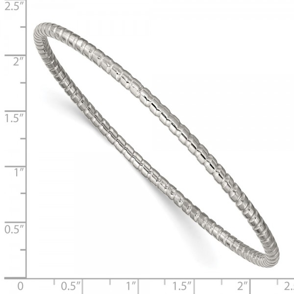 Stainless Steel Polished and Textured 3mm Bangle