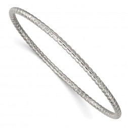 Stainless Steel Polished and Textured 3mm Bangle