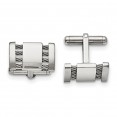 Stainless Steel Brushed and Polished w/Cable Cufflinks