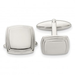 Stainless Steel Polished Square Cufflinks