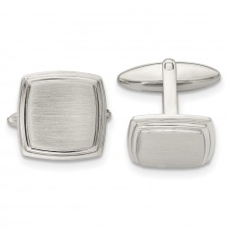 Stainless Steel Brushed and Polished Square Cufflinks
