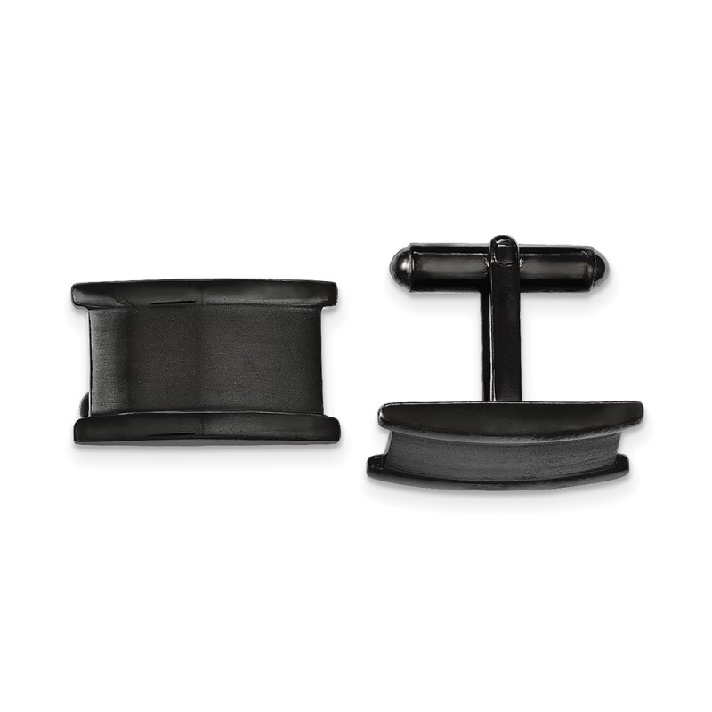 Stainless Steel Polished Black IP-plated Cufflinks