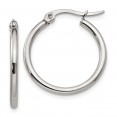 Stainless Steel Polished 22mm Diameter Hoop Earrings
