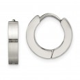 Stainless Steel Brushed and Polished 3mm Hinged Hoop Earrings