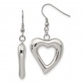 Stainless Steel Polished Hearts Dangle Earrings