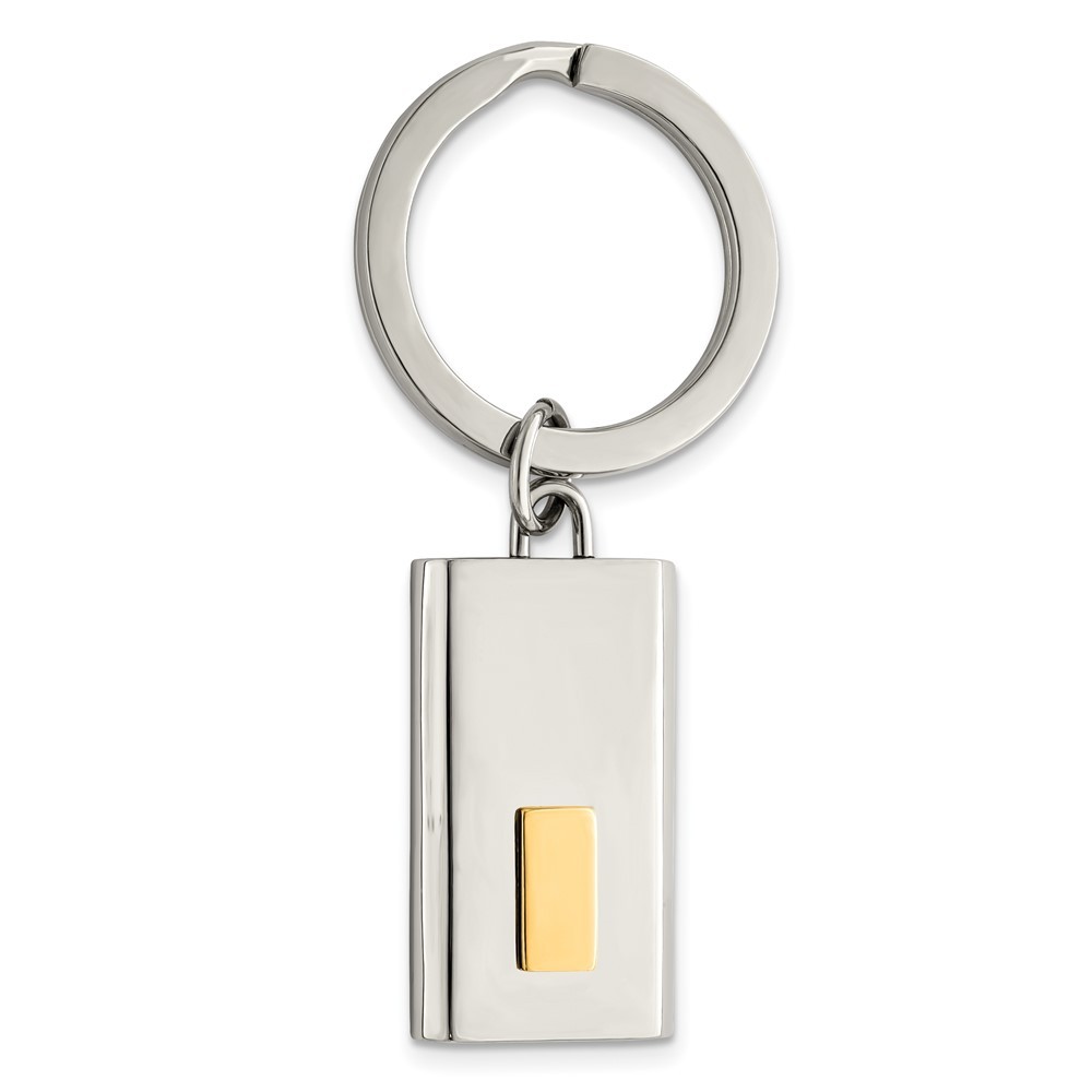 Stainless Steel Polished Yellow IP-plated Key Ring