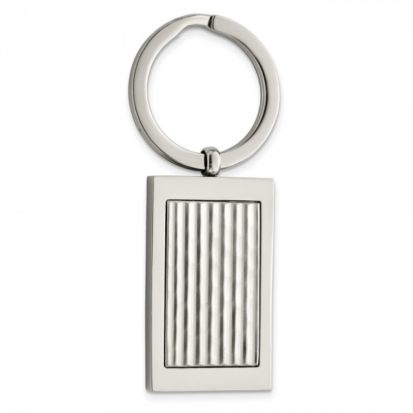 Stainless Steel Polished and Textured Key Ring