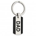 Stainless Steel Polished Black IP-plated Dad Key Ring